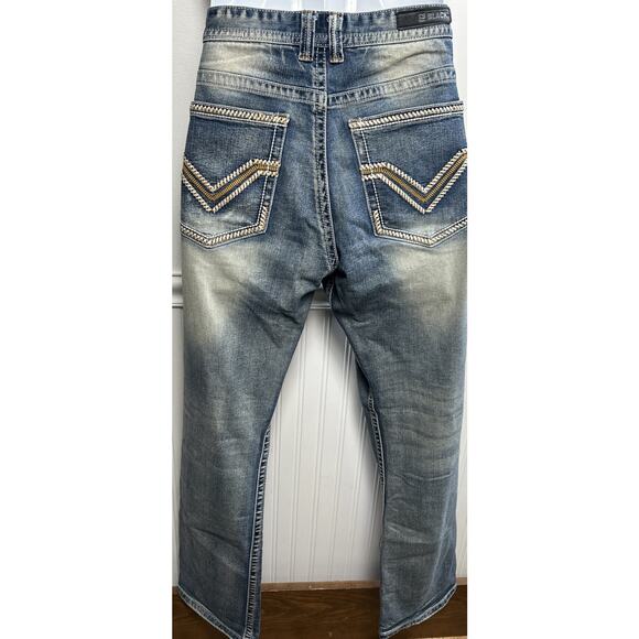 Lot Of 2 CJ BLACK PREMIUM Jeans Mens 34x32 Relaxed Straight & Boot Thick Stitch - Picture 3 of 16